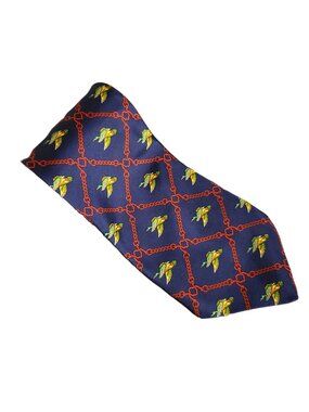 JP Jacques Ploenes Tie Mallard Duck Blue Red Mens Necktie Business Career